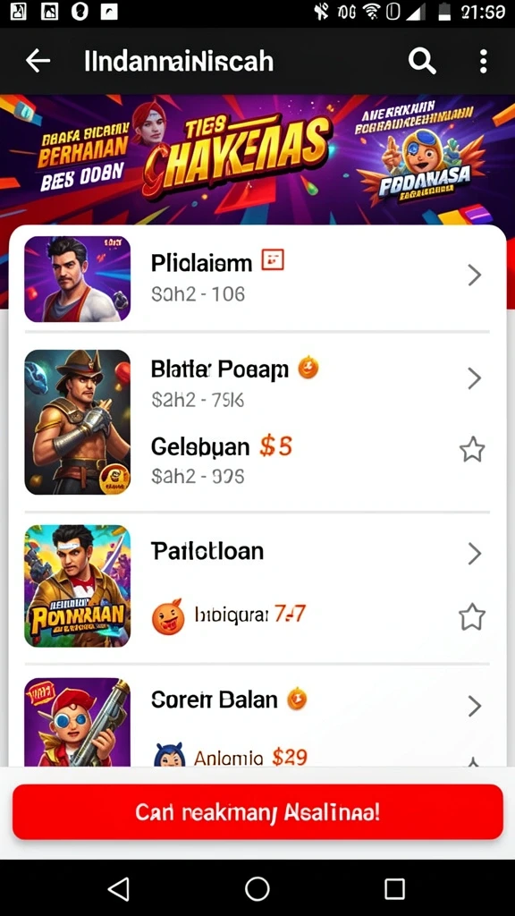 Berbagai pilihan mini games yang siap untuk dimainkan.