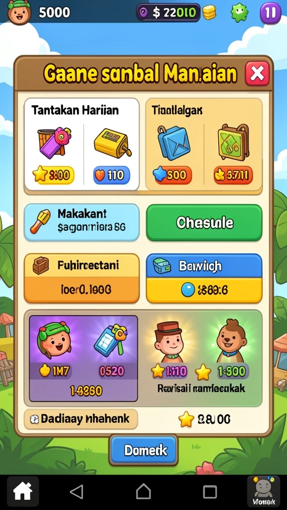 Level yang menantang dan kreatif, siap untuk dijelajahi.
