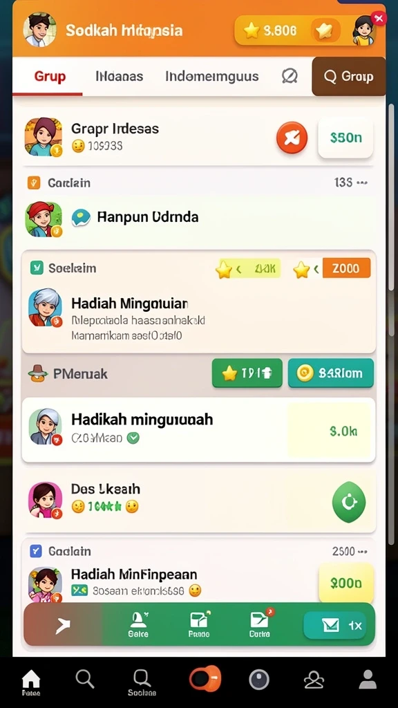 Tampilan karakter yang bisa disesuaikan dengan gaya Anda.