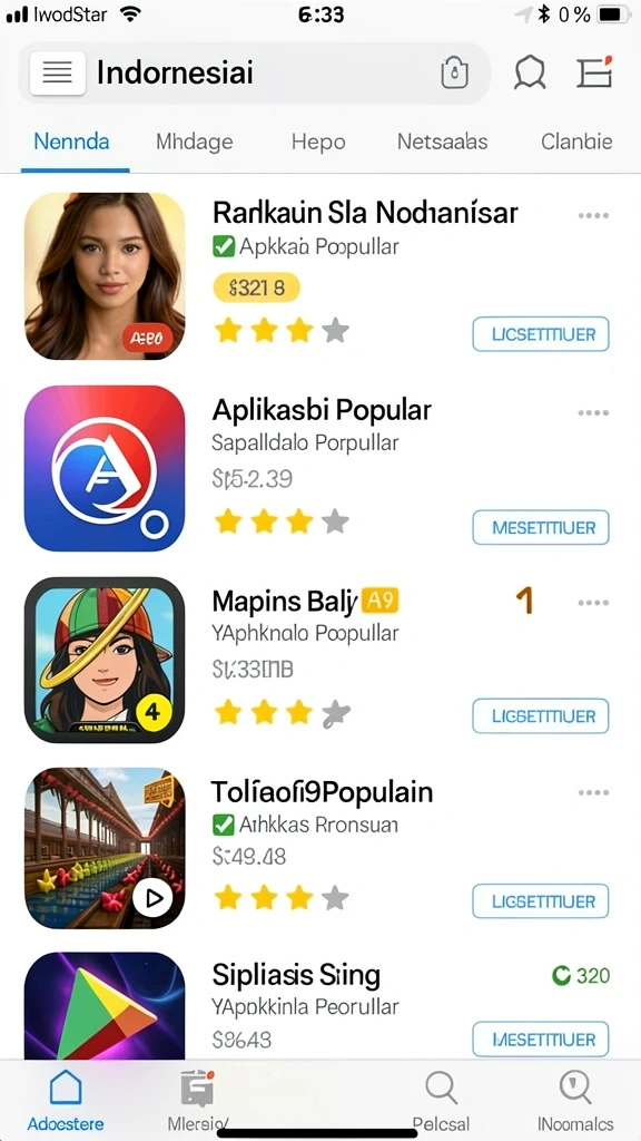 Berbagai karakter unik dapat dipilih.
