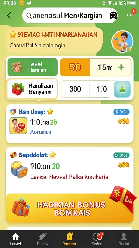 Tampilan beranda aplikasi yang interaktif.